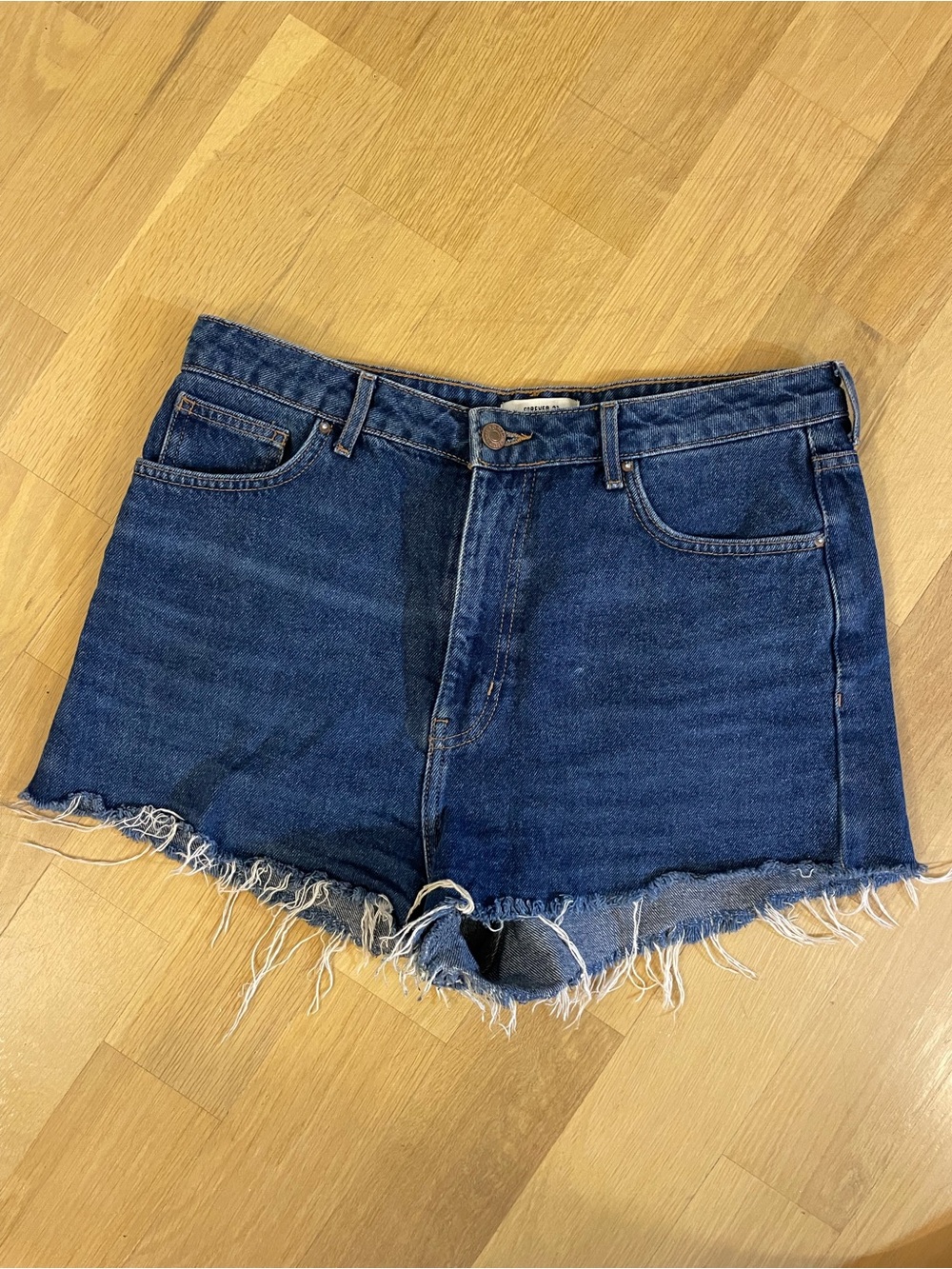 Forever 21 Dark Blue Cutoff Denim Shorts